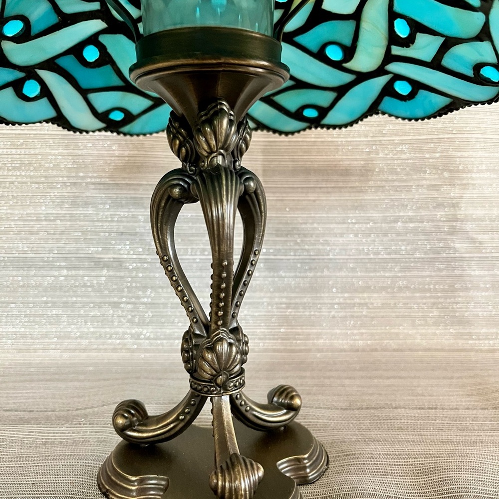 PartyLite Spring Water Candle Holder Lamp Tiffany Style Stained Glass - Picture 4 of 14